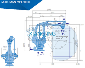 YASKAWA MPL500 ΙΙ χρησιμοποιημένος βιομηχανικός βραχίονας ρομπότ για το ωφέλιμο φορτίο επιλογών και θέσεων 500kg