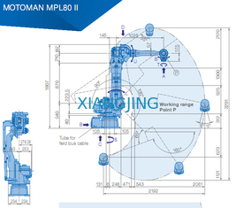 Βιομηχανικός βραχίονας YASKAWA MPL80 ΙΙ ρομπότ για το ωφέλιμο φορτίο 2061mm επιλογών και θέσεων 80kg ρομπότ βραχιόνων