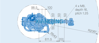 Βιομηχανικός βραχίονας YASKAWA MPL80 ΙΙ ρομπότ για το ωφέλιμο φορτίο 2061mm επιλογών και θέσεων 80kg ρομπότ βραχιόνων