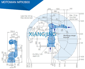 Βιομηχανικός βραχίονας ρομπότ YASKAWA MPX2600 για τη ζωγραφική του ωφέλιμου φορτίου 2000mm 15kg ρομπότ βραχιόνων