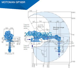 Χρησιμοποιημένο ωφέλιμο φορτίο 3143mm βραχιόνων 165kg ρομπότ YASKAWA GP165R ρομπότ βραχιόνων