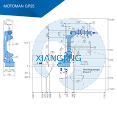 6 επιλογή άξονα YASKAWA GP25 και ωφέλιμο φορτίο 1730mm μηχανών 25kg θέσεων βιομηχανικό ρομπότ βραχιόνων