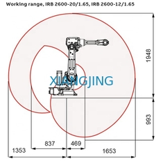 Βιομηχανικό ABB IRB 2600 ωφέλιμο φορτίο 6 20Kg ρομπότ χειρισμού άξονα χρησιμοποίησε το βραχίονα ρομπότ